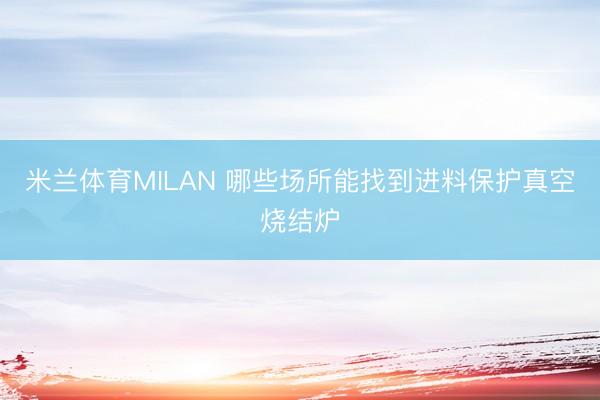 米兰体育MILAN 哪些场所能找到进料保护真空烧结炉