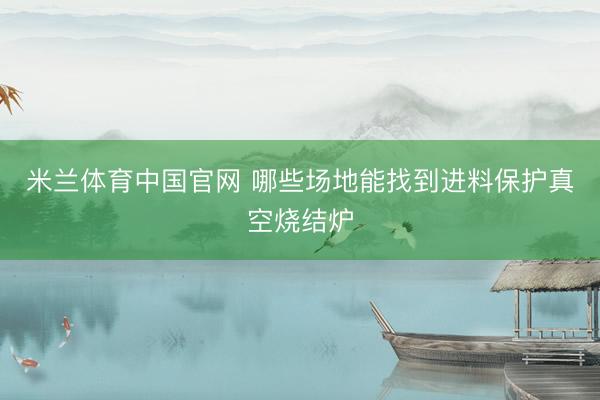 米兰体育中国官网 哪些场地能找到进料保护真空烧结炉