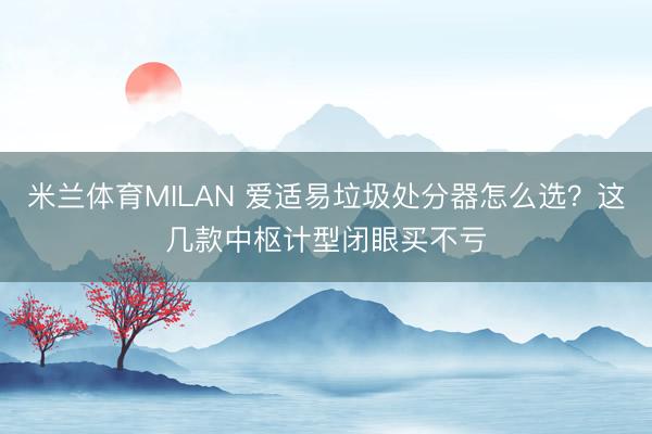 米兰体育MILAN 爱适易垃圾处分器怎么选？这几款中枢计型闭眼买不亏