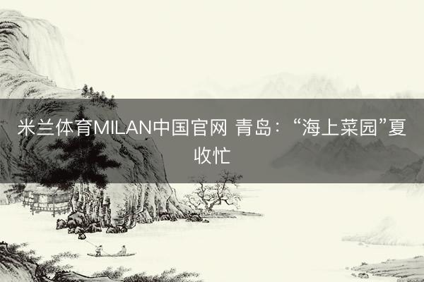 米兰体育MILAN中国官网 青岛:“海上菜园”夏收忙